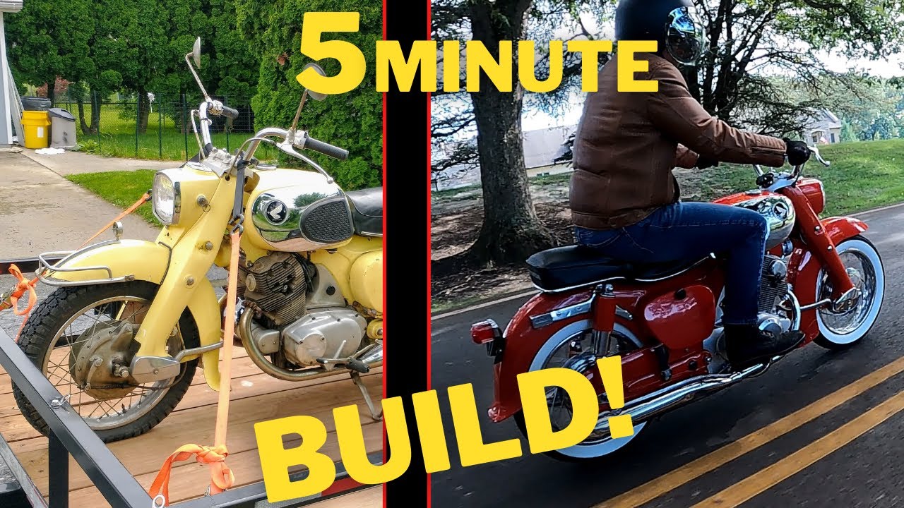 BUILDING a 1965 Honda Dream CA77  in 5 MINUTES - Motorcycle TIME LAPSE!