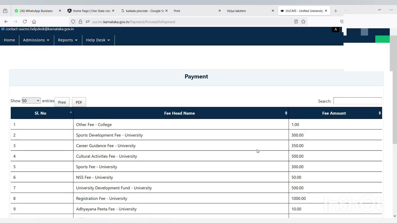 UUCMS College fees payment, UUCMS College admission fees payment 2025