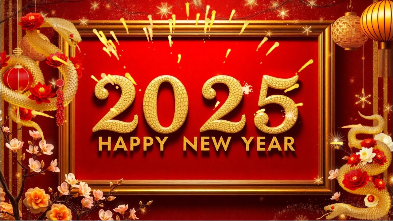 2025 Year of the Snake 🐍 | Lunar New Year Ambience Background | 4K Golden Chinese New Year Animation