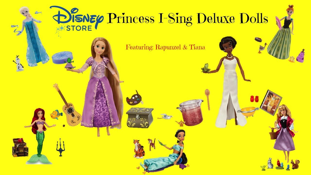 Part 1-Disney Princess I-Sing Singing Deluxe Doll Collection-Tiana, Rapunzel, Elsa, Anna