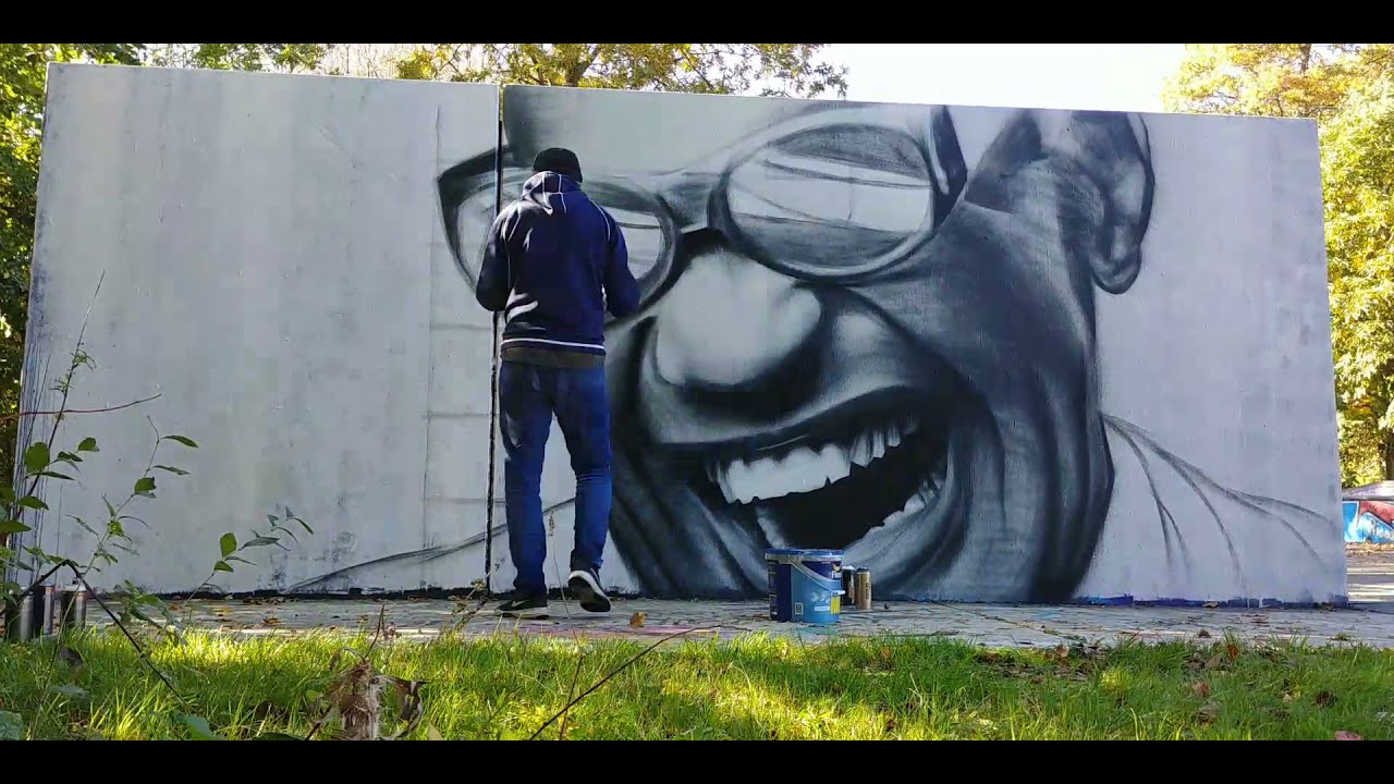 Graffiti timelapse - Ray Charles in Zuiderpark, The Hague