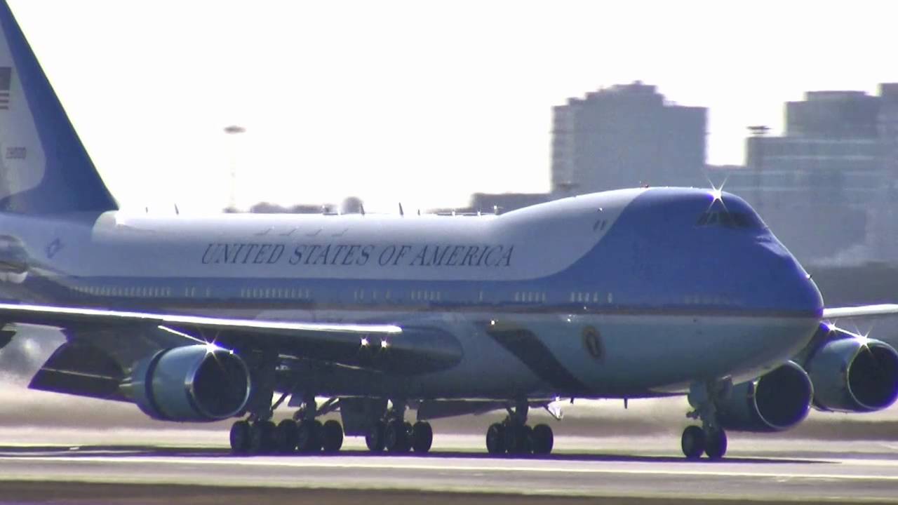 Air Force One and President Obama in Boston 3-8-2011