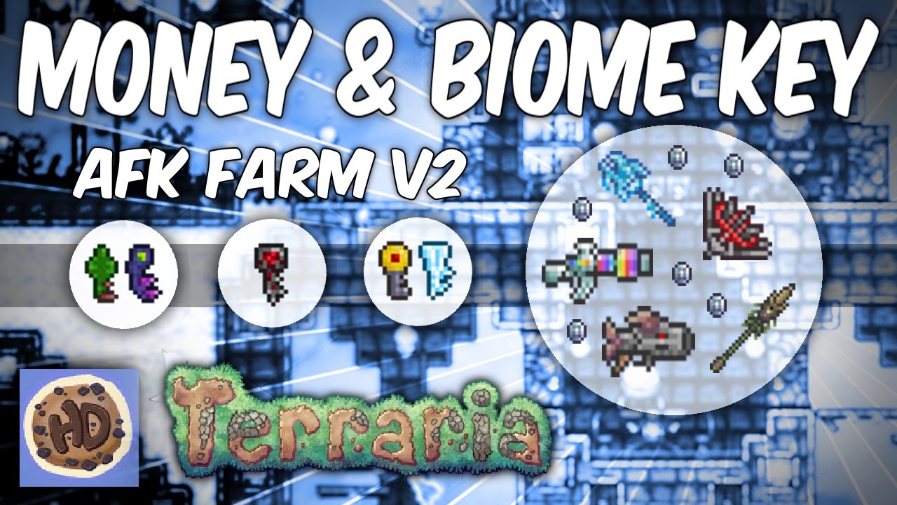 Terraria AFK Biome Key & 25+ Platinum Per Hour Money Farm V2 (1.3 tested & works)