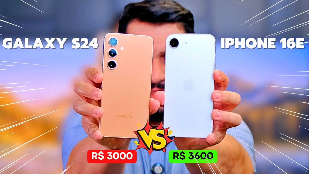 SAMSUNG S24 vs iPHONE 16e 🔥 Vídeo Obrigatório para NÃO SER ENGANADO