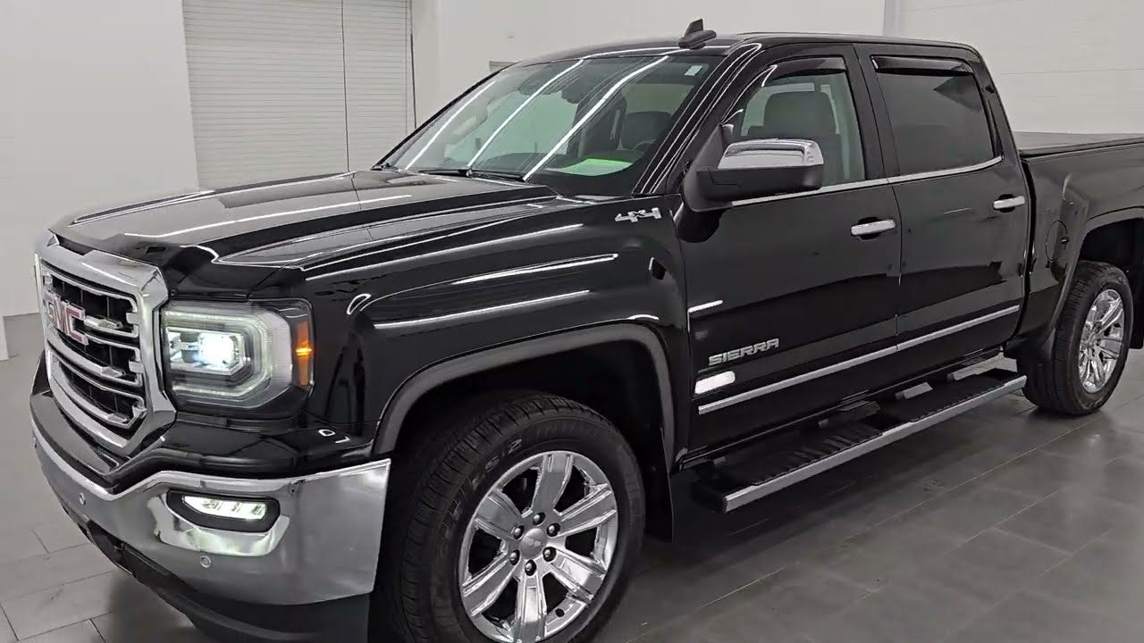 2018 GMC SIERRA 1500 CREW SHORT SLT ONYX BLACK 4K WALKAROUND 15550Z SOLD!
