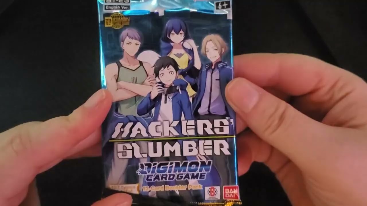 Opening up ae HACKERS BLUMBER DIGIMON card game 12 card booster pack