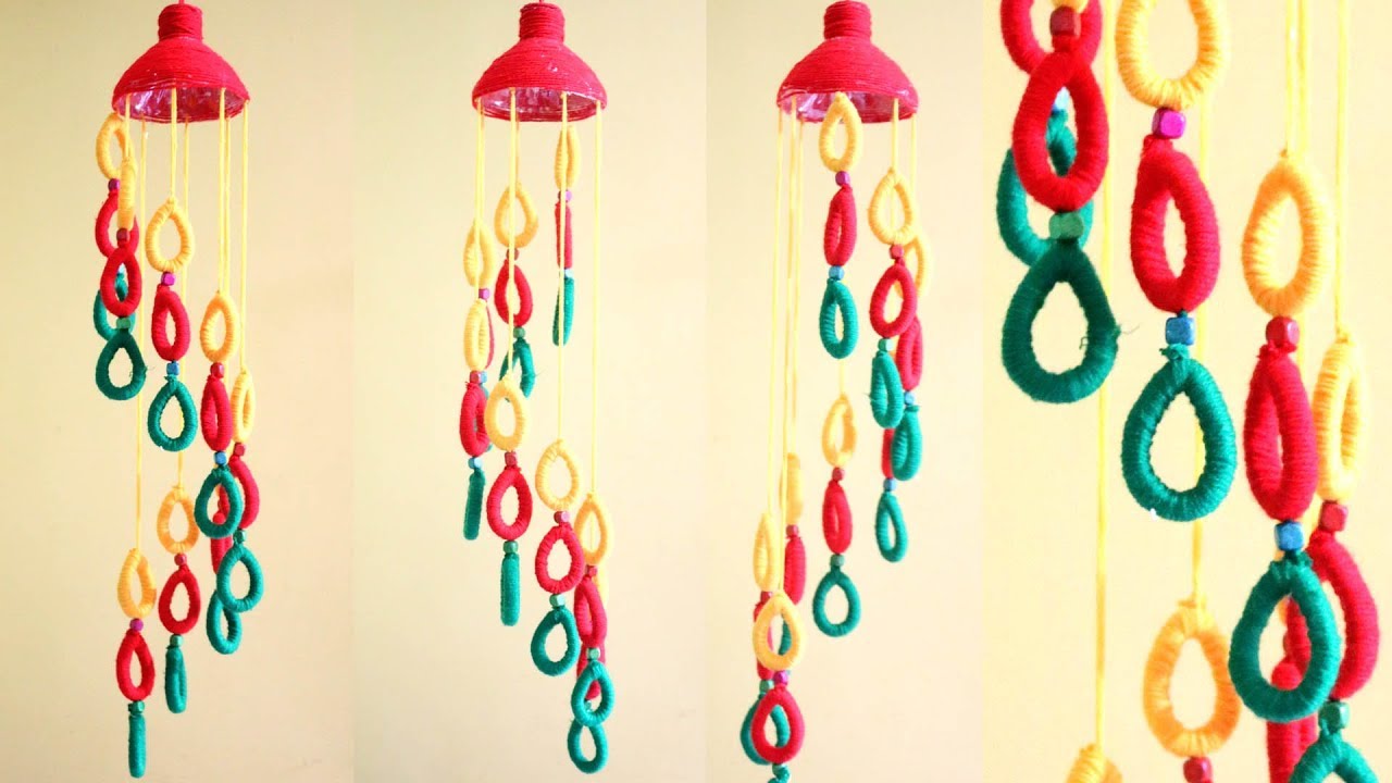 Empty Plastic bottle wind chime | Easy Best Out of Waste Wind Chime | Newspaper Creative Idea | DIY