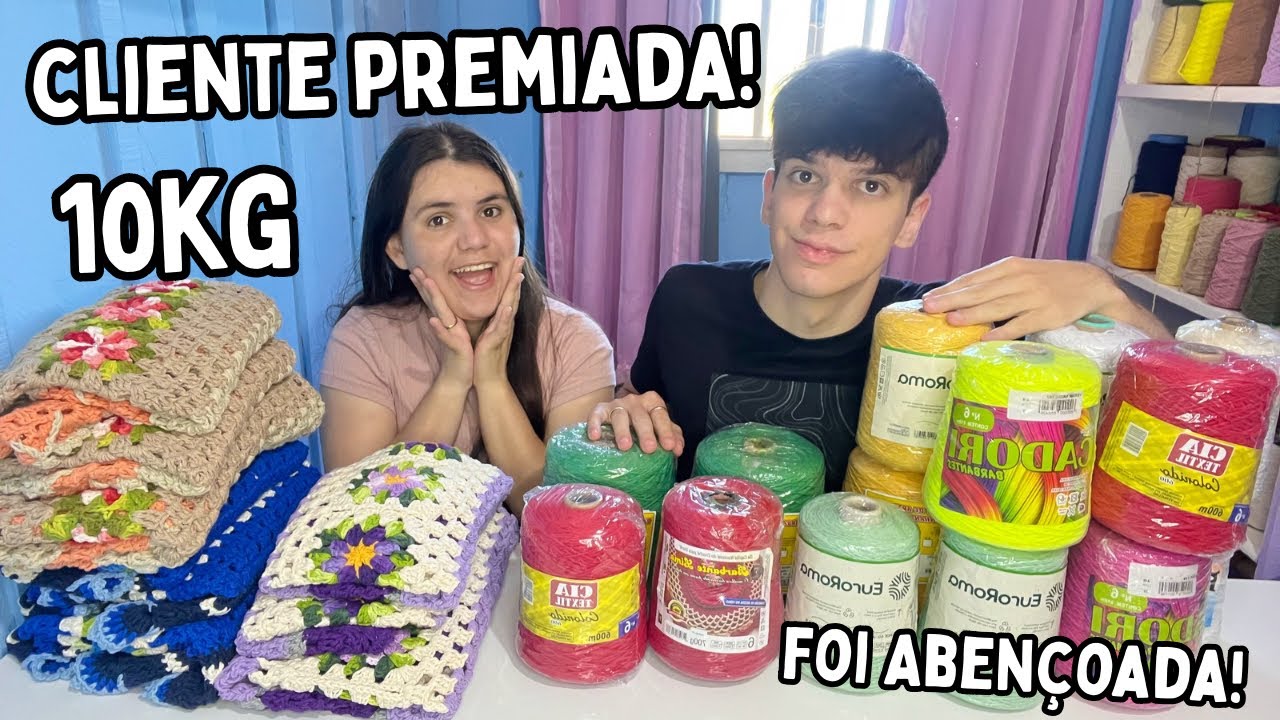 CLIENTE FOI NOS AJUDAR E ACABOU SENDO ABENÇOADA!🥹Comprou crochê e ganhou 10kg de barbante!