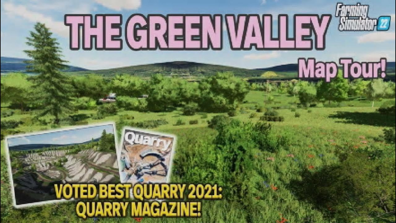 FS22 MAP TOUR! “THE GREEN VALLEY” (BEST QUARRY SO FAR!) | NEW MOD MAP | FarmSim 22 (Review) PS5.