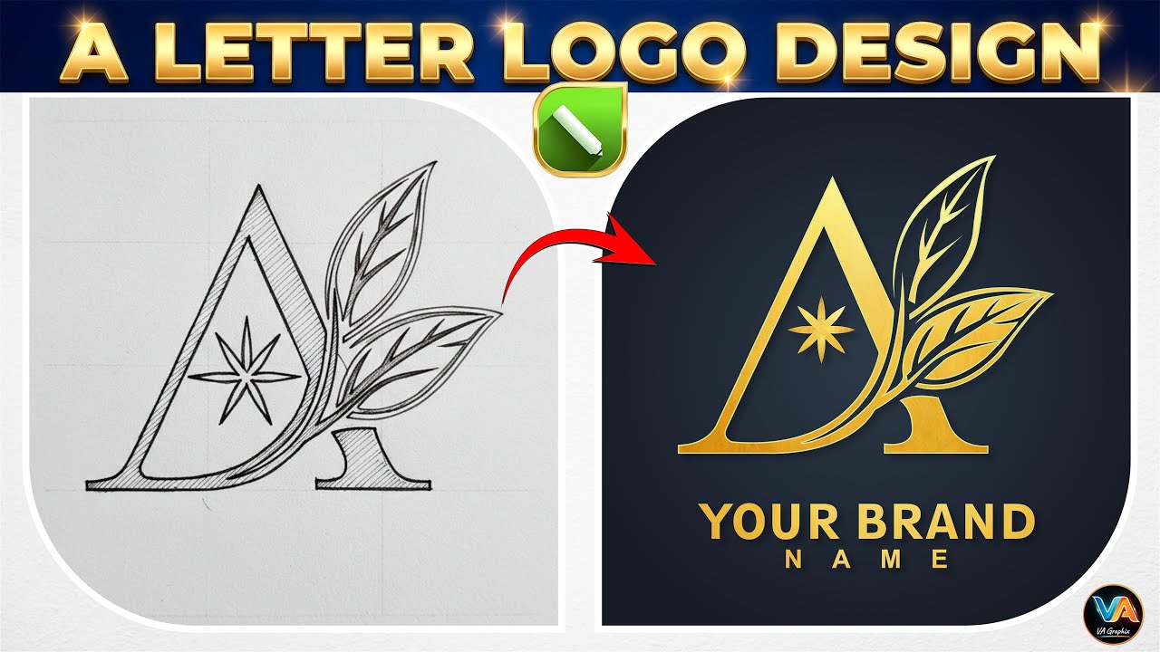 A Letter Logo Design in CorelDRAW | Sketch to Professional Logo Tutorial | VA Graphix