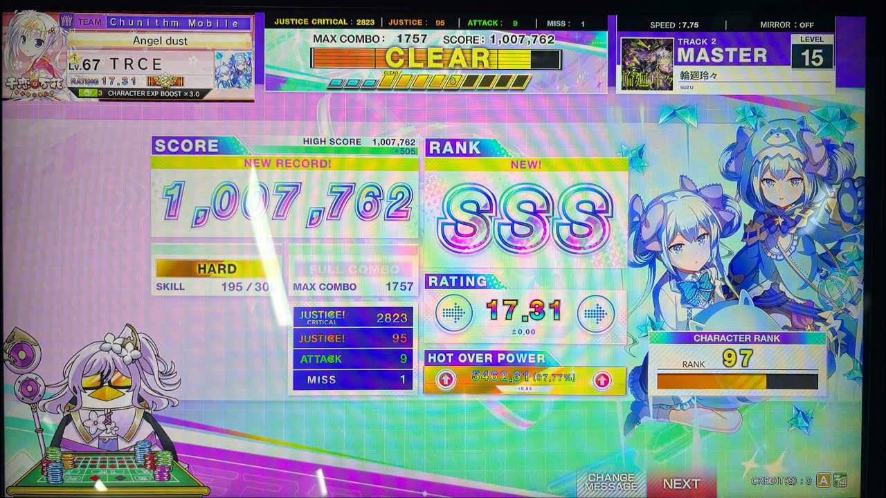 【CHUNITHM】輪廻玲々 Master 15 Rank SSS