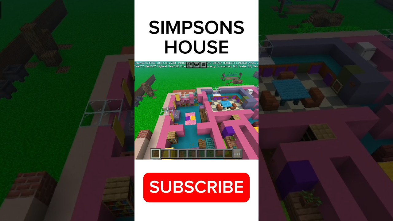 MINECRAFT SIMPSONS HOUSE BUILD #minecraft #minecraftshorts