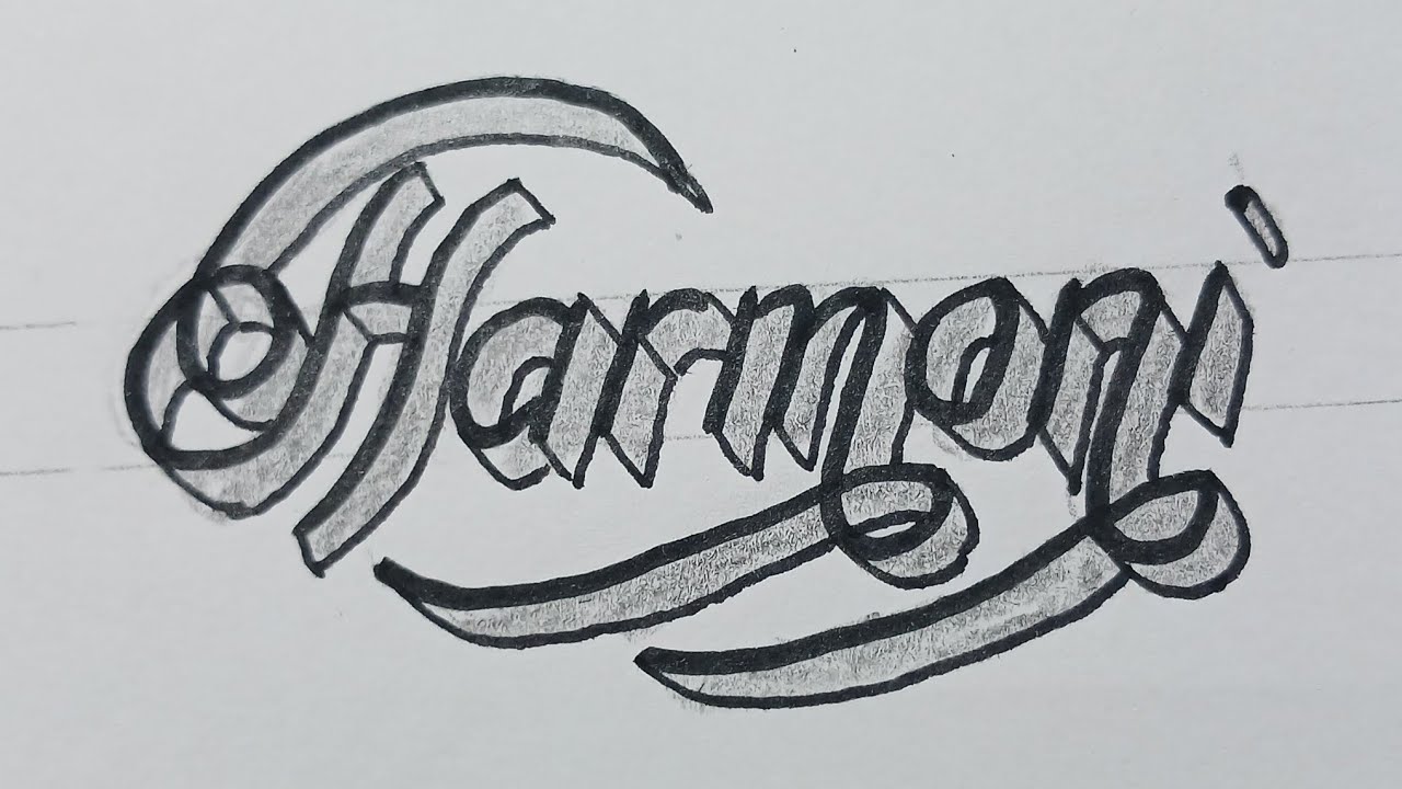 Как нарисовать объемное каллиграфическое имя для начинающих (легко) / Рисование на бумаге шаг за ...