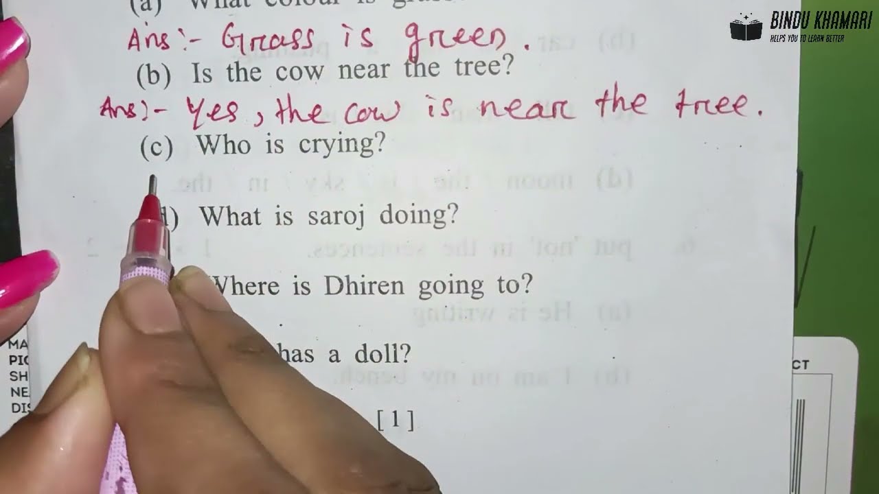 Annual examination 2022 -23 class 2 English written shishu mandir Question Answer