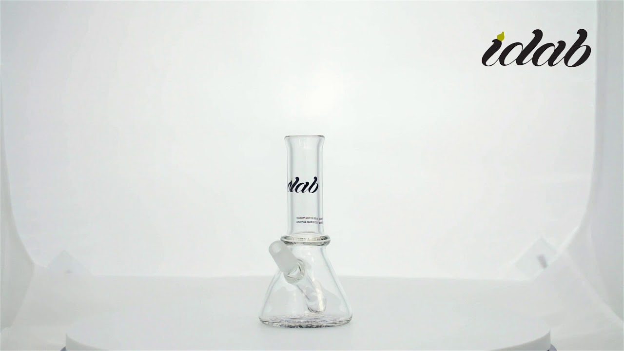 Clear Medium Tube Rig 14mm Male Joint by iDab Glass
