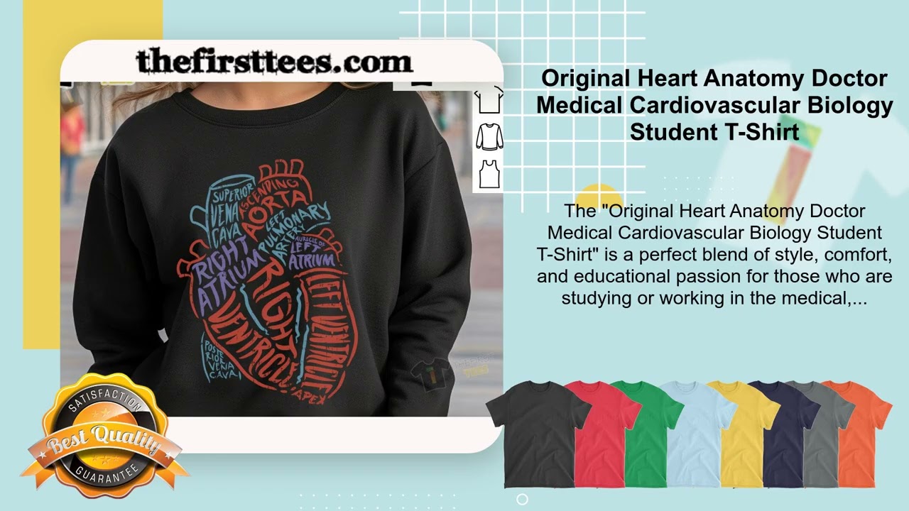 Original Heart Anatomy Doctor Medical Cardiovascular Biology Student T-Shirt