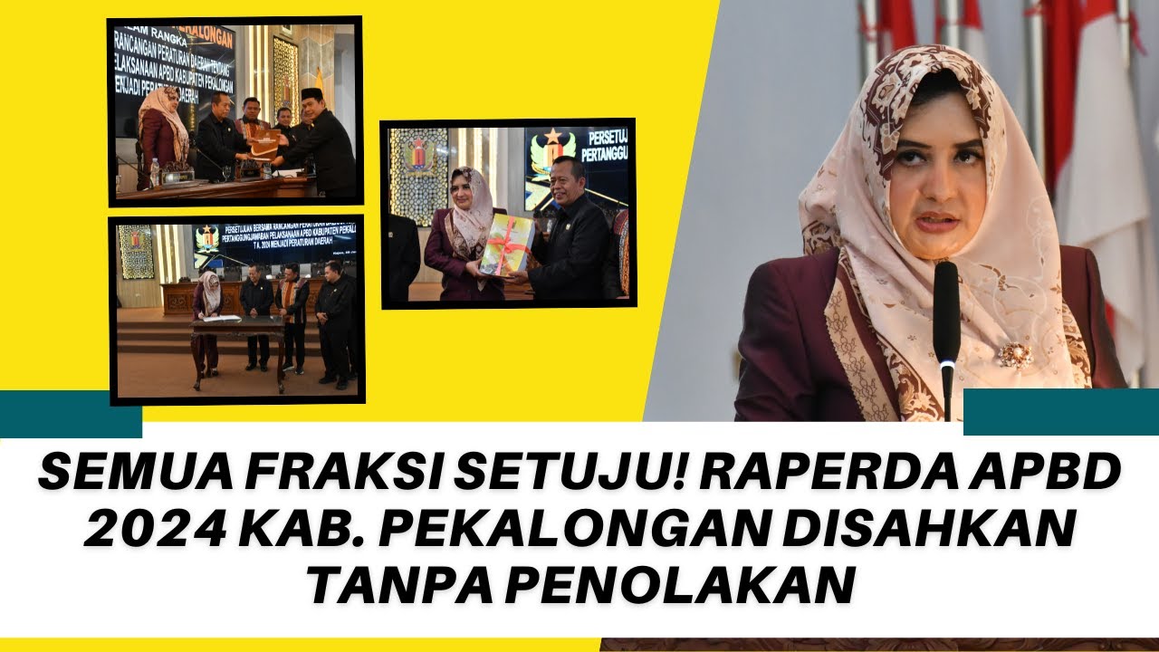 Semua Fraksi Setuju! Raperda APBD 2024 Kab. Pekalongan Disahkan