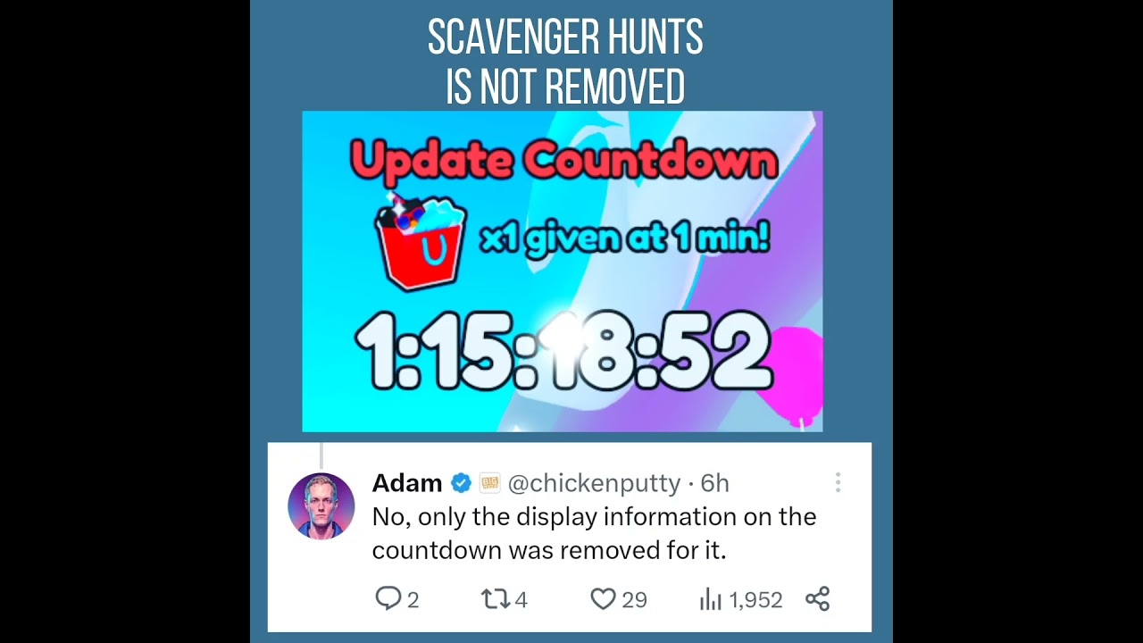 Scavenger Hunts Is Not Removed! #roblox  #petsimx  #PetSimulatorX  #petsimxnews #shorts
