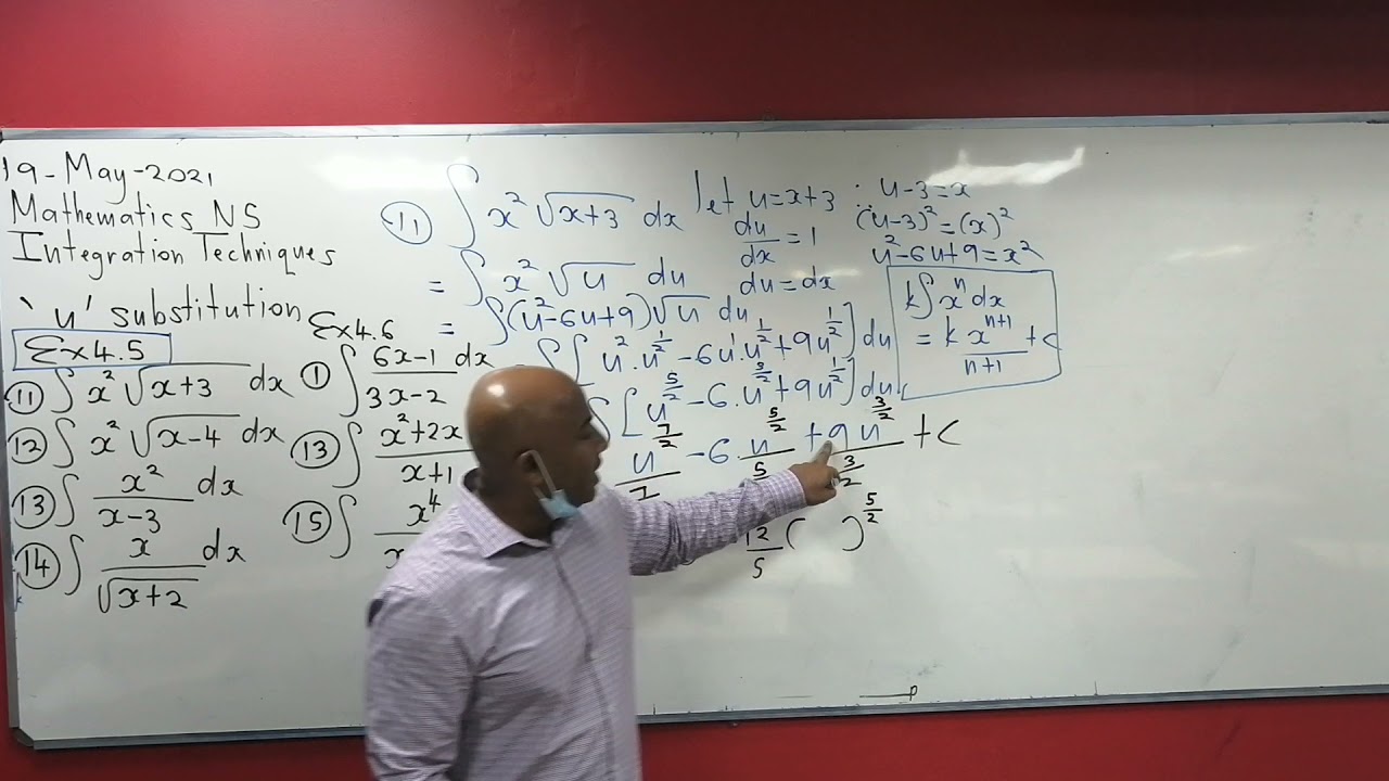 Mathematics N5 Integration algebraic substitution