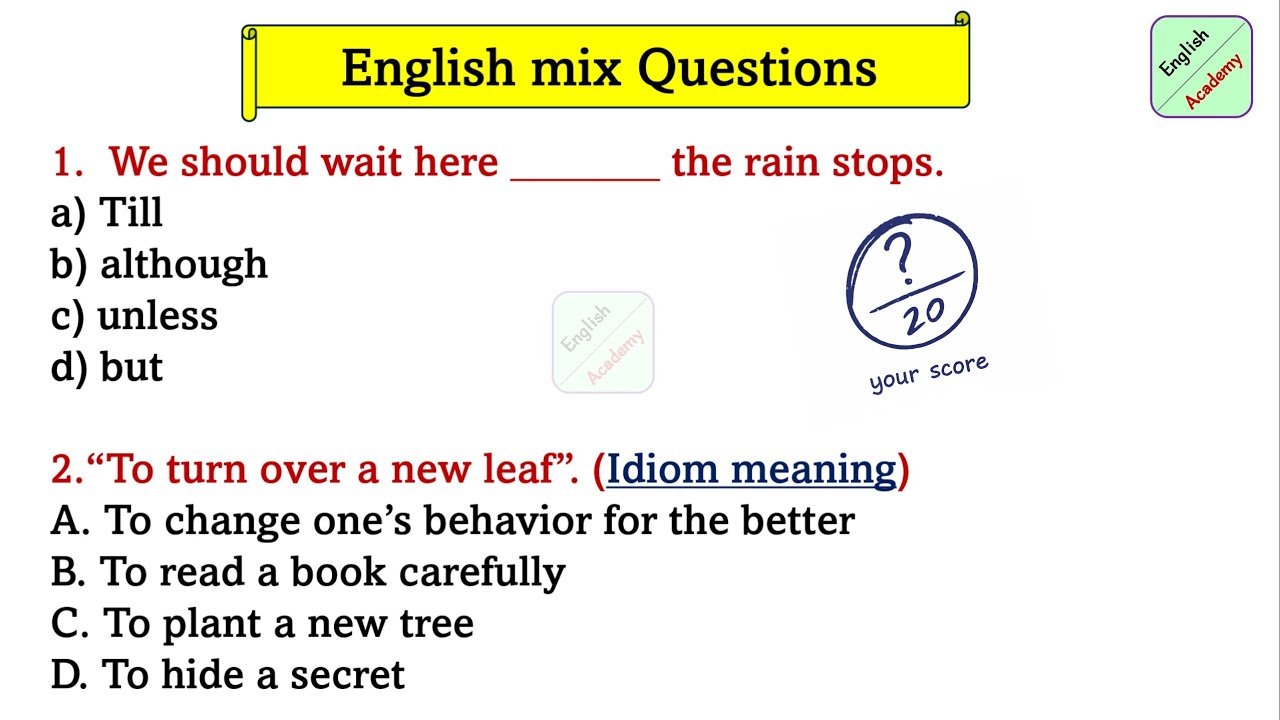 English important Questions set-54, for- All Exams #englishacademybydeepakkr