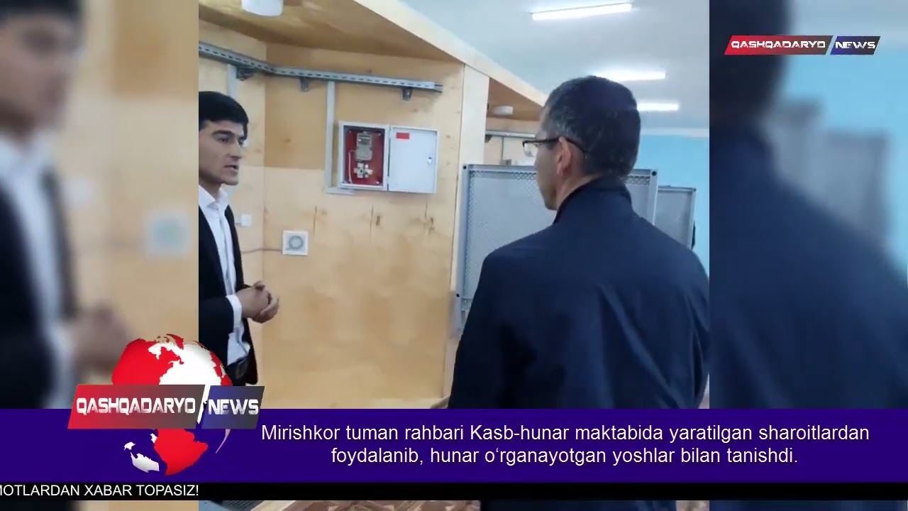Mirishkor tuman rahbari Kasb hunar maktabida yaratilgan sharoitlardan