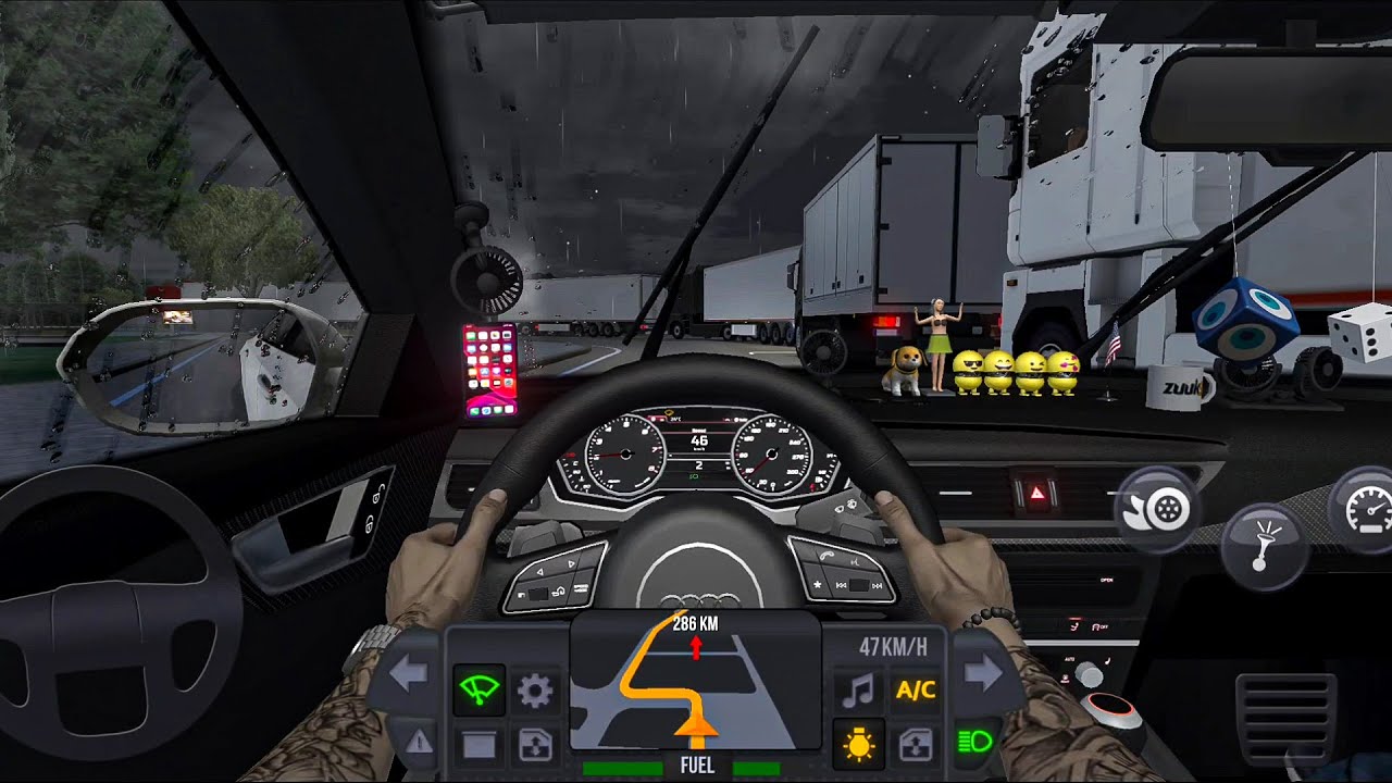 DLC - MOD REALISTIC AUDI CAR DRIVING IN RAINY NIGHT | TRUCK SIMULATOR ULTIMATE | ANDROID GAMEPLAY
