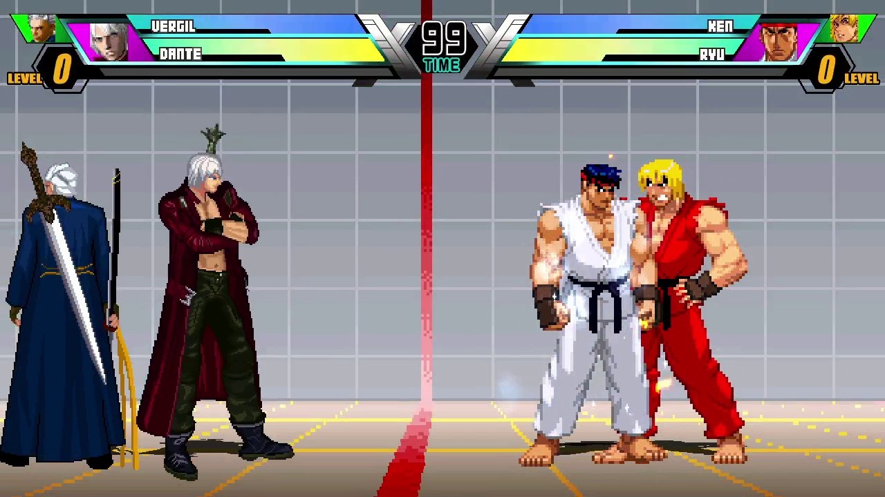 Dante & Vergil vs Ryu & Ken | Devil Twins vs Martial Masters | Jump Force MUGEN v6 Showdown