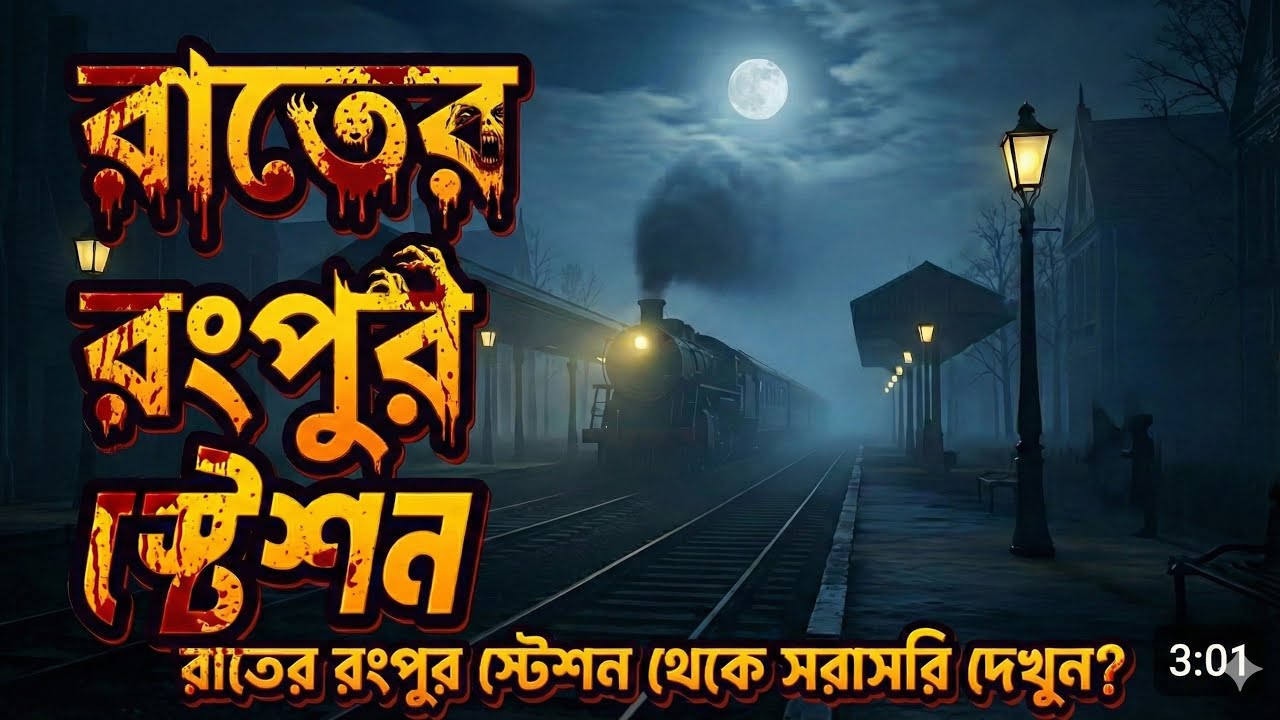 রাতের স্টেশন রংপুর Train station Bangladesh