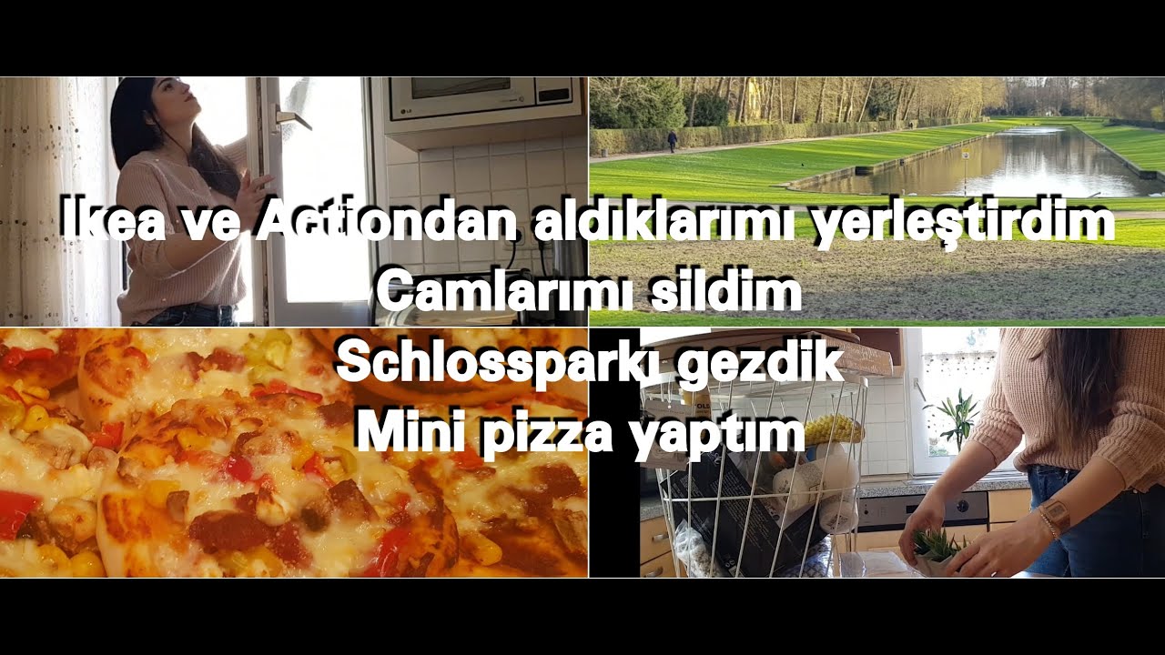 Action ve İkeadan aldıklarımı yerleştirdim /Camları sildim/ Schlosspark Benrath ı gezdik/ Mini pizza