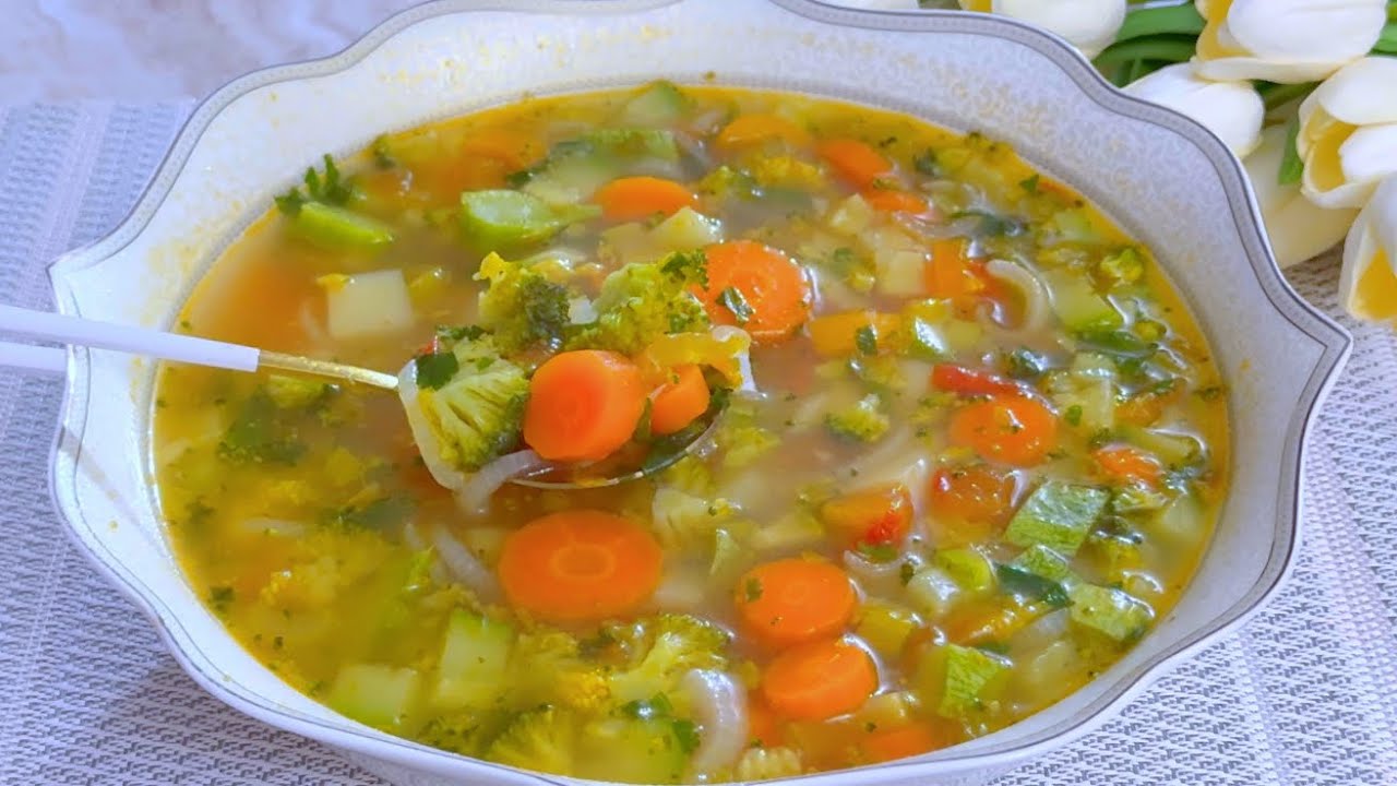 Esta Sopa de Verduras es como medicina para mi estómago!!PIERDE PESO MUY RÁPIDO!!!Lista en 7 min.