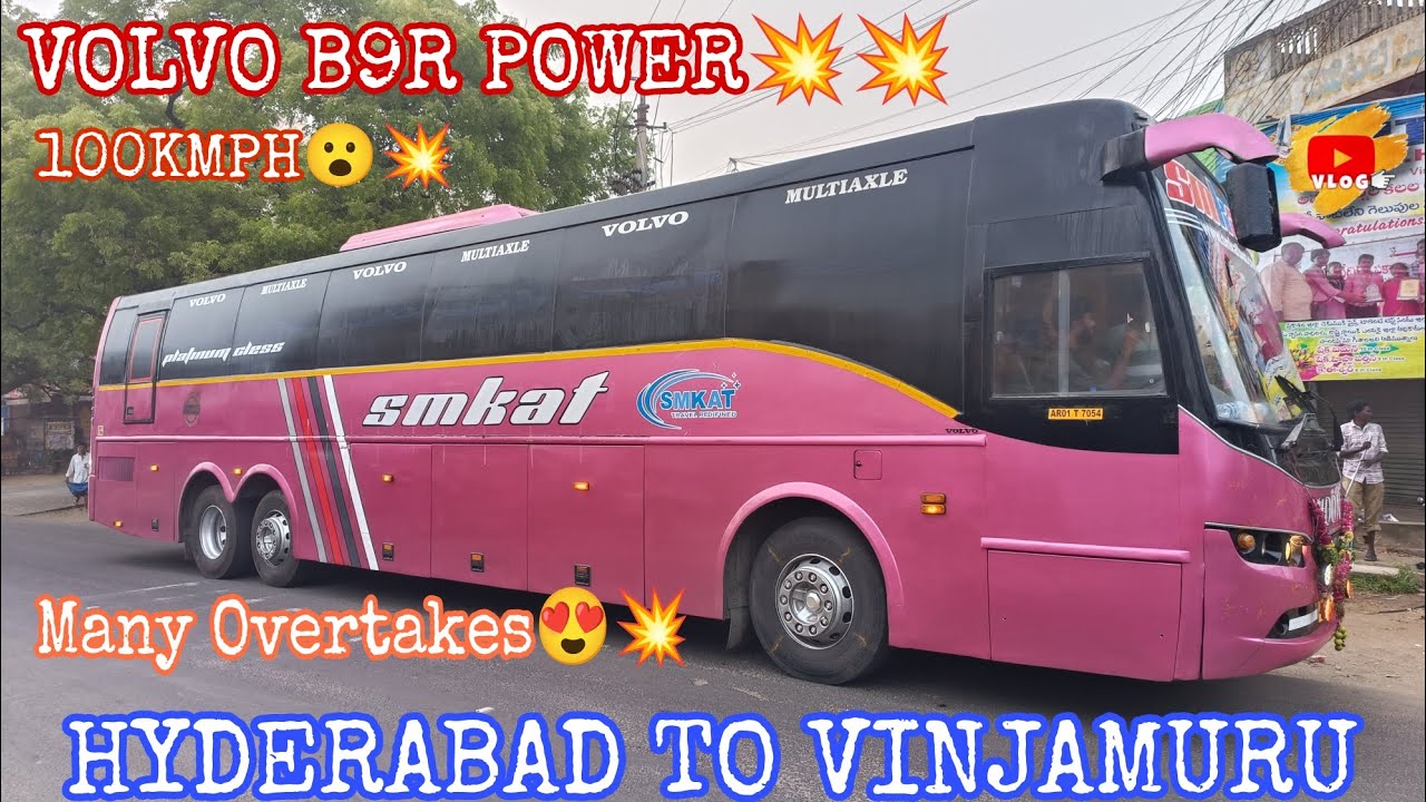 HYDERABAD TO VINJAMURU VOLVO BUS JOURNEY | VOLVO BUS CABIN RIDE | SMKAT TRAVELS | BUS VLOG❤️