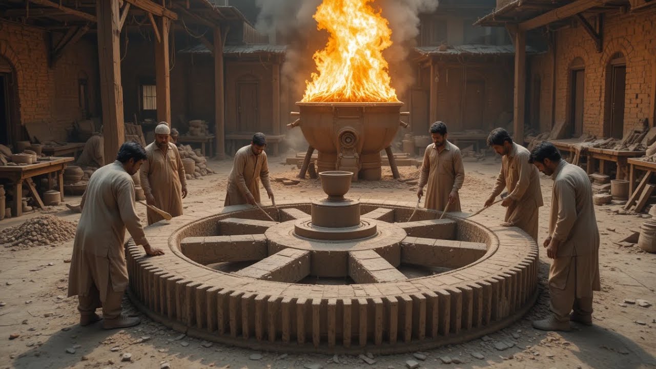 Making a Giant Gear Inside an Underground Clay Pit &ndash; Traditional Sand Casting Process