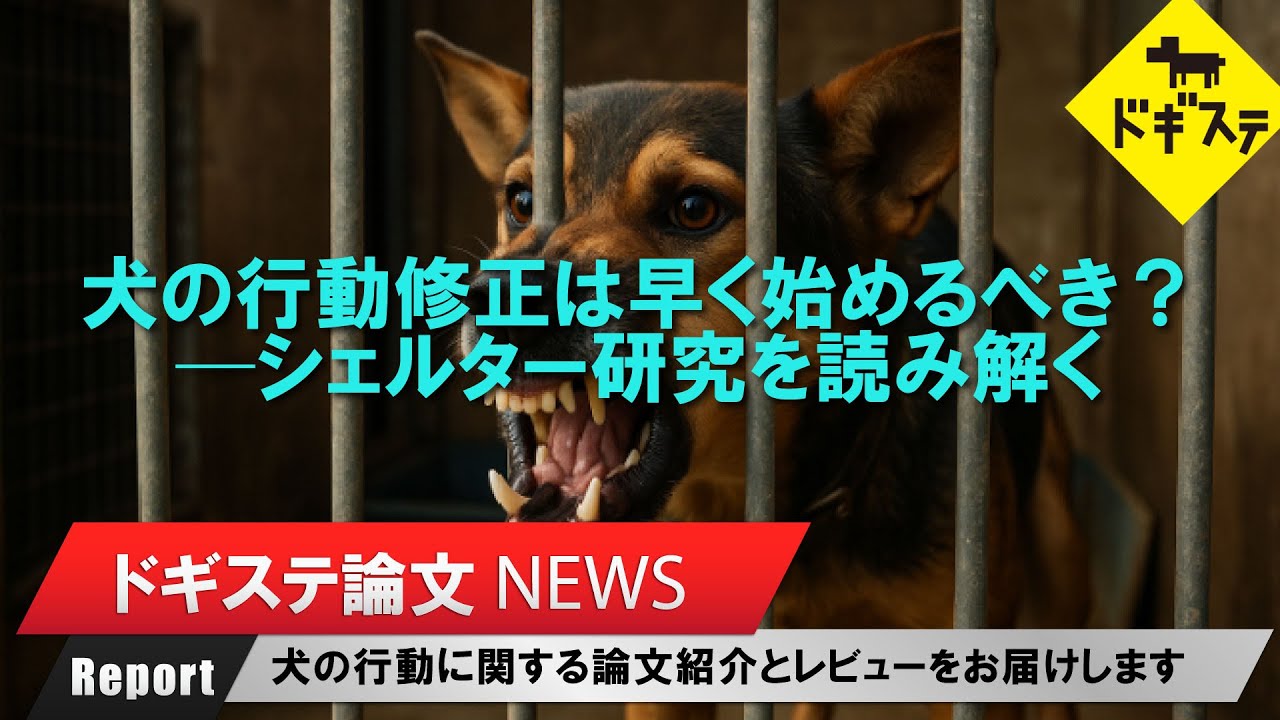 【論文NEWS】犬の行動修正は早く始めるべき？─シェルター研究を読み解く ：DOGGY STATION/犬のしつけ・問題行動・犬の心理学・犬の行動学・ドッグビヘイビアリスト
