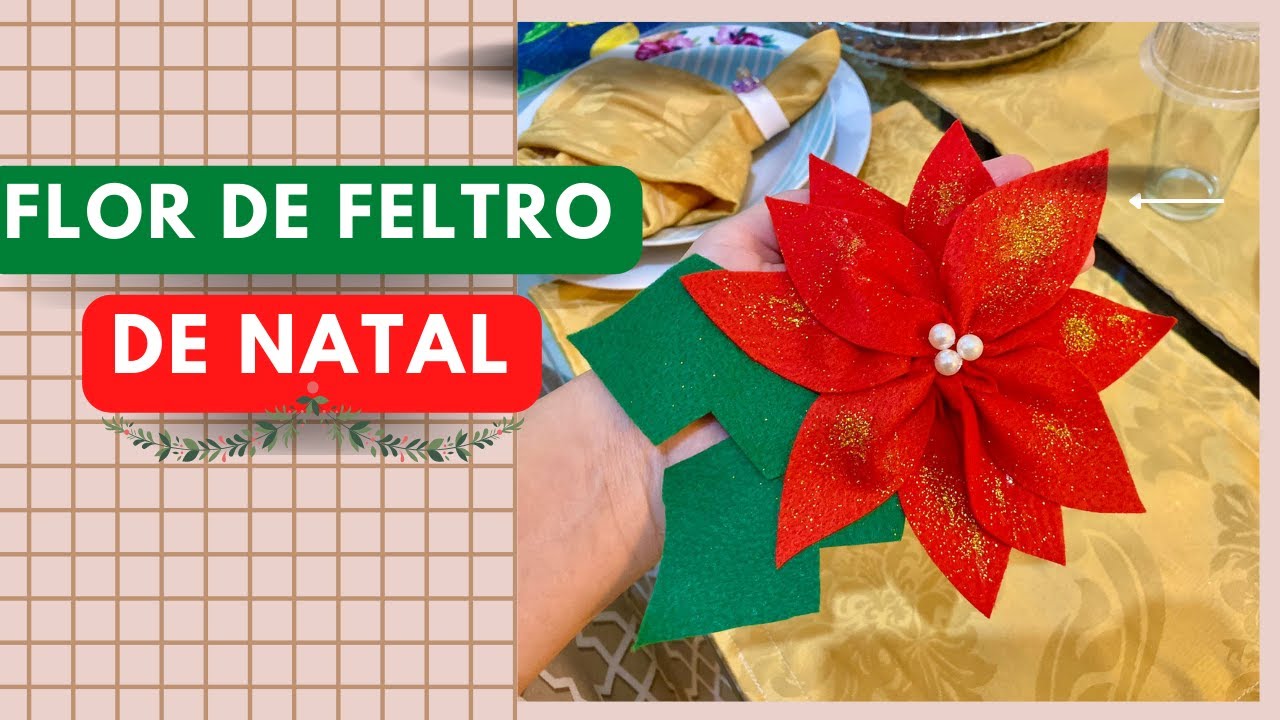 FAÇA essa linda FLOR de feltro de NATAL para decorar ou VENDER  | PASSO A PASSO.