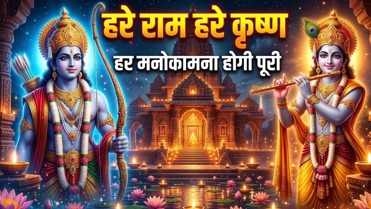 Hare Ram Hare Krishna Dhun 🌼 सुनते ही घर में सकारात्मक ऊर्जा आएगी