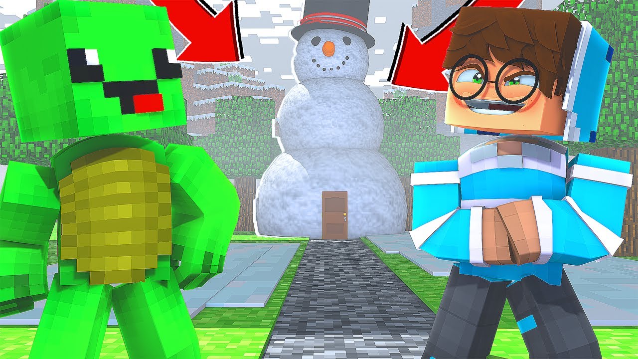 DENDY & ICH betreten einen XXL SCHNEEMANN in Minecraft!