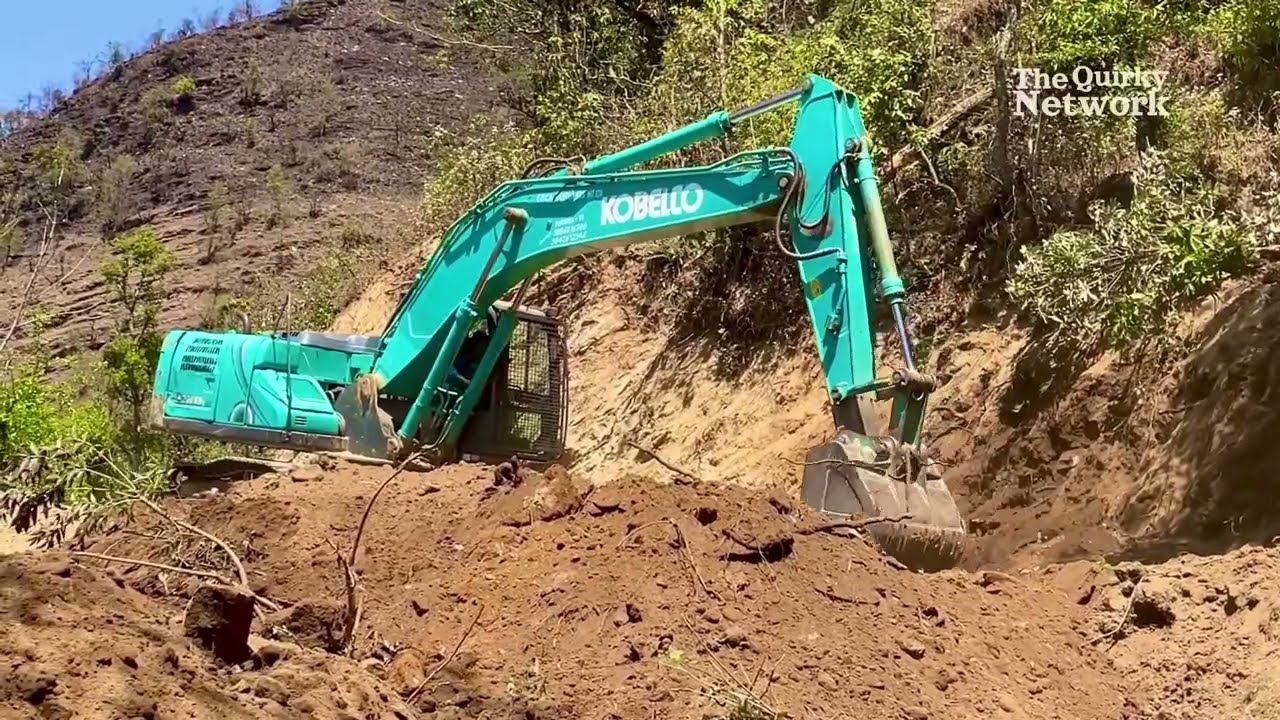 amazing Road Construction With Excavator | Hilly Road | Skillful Operator | Kobalco |