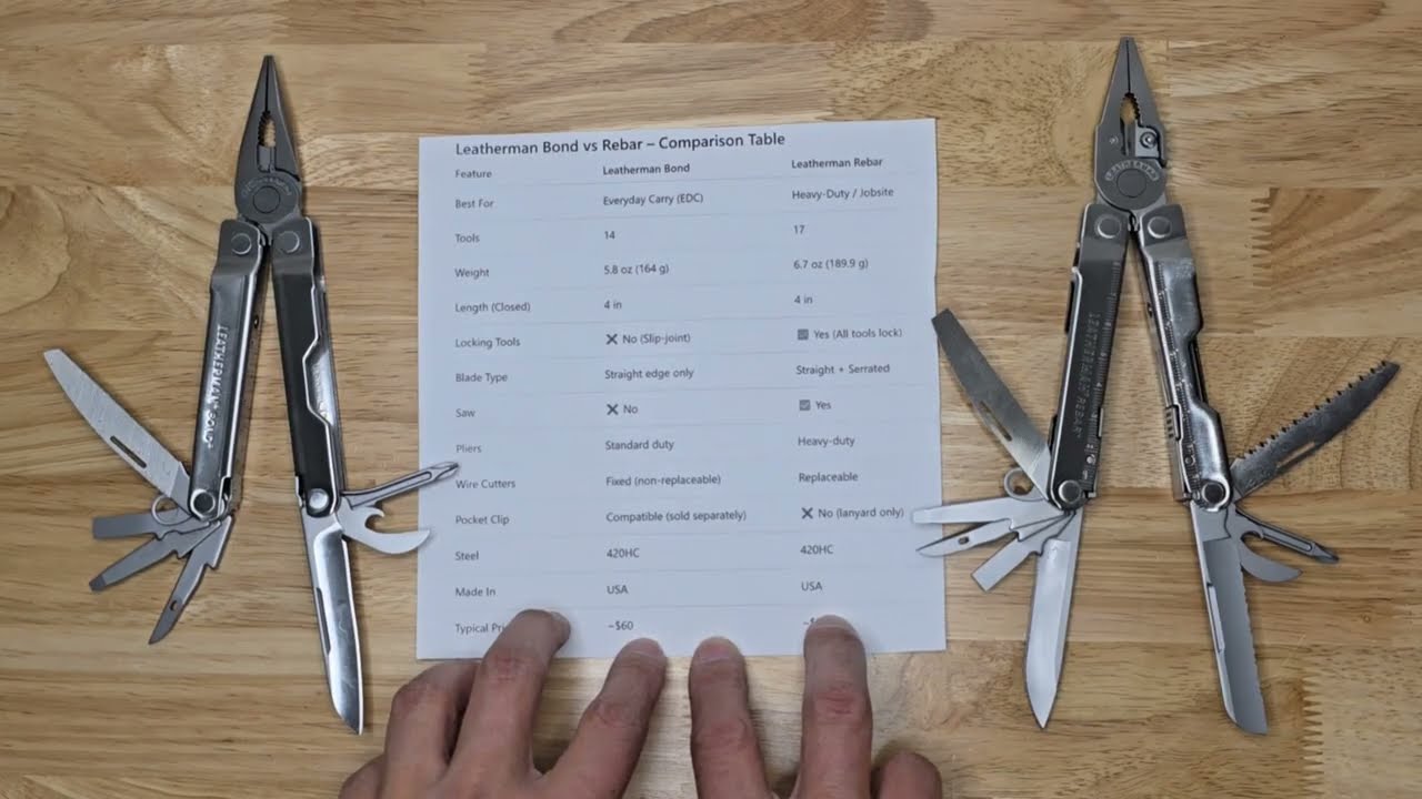 Мультиинструменты Leatherman Bond и Rebar – какой лучше?