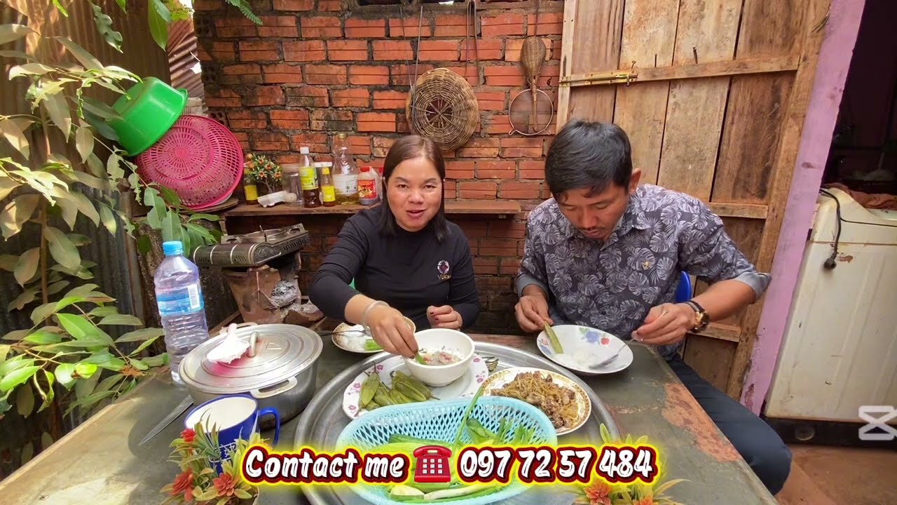 ថ្ងៃនេះប្រពន្ធខ្ញុំចំហុយប្រហុកនឹងឆាខ្ញីសាច់មាន់ , khmer cooking