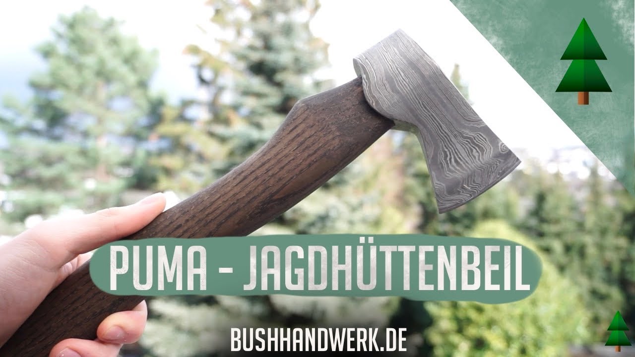 Puma - Jagdhüttenbeil Damast | Kompaktes Bushcraft Beil | Bushhandwerk.de - Dein OutdoorShop