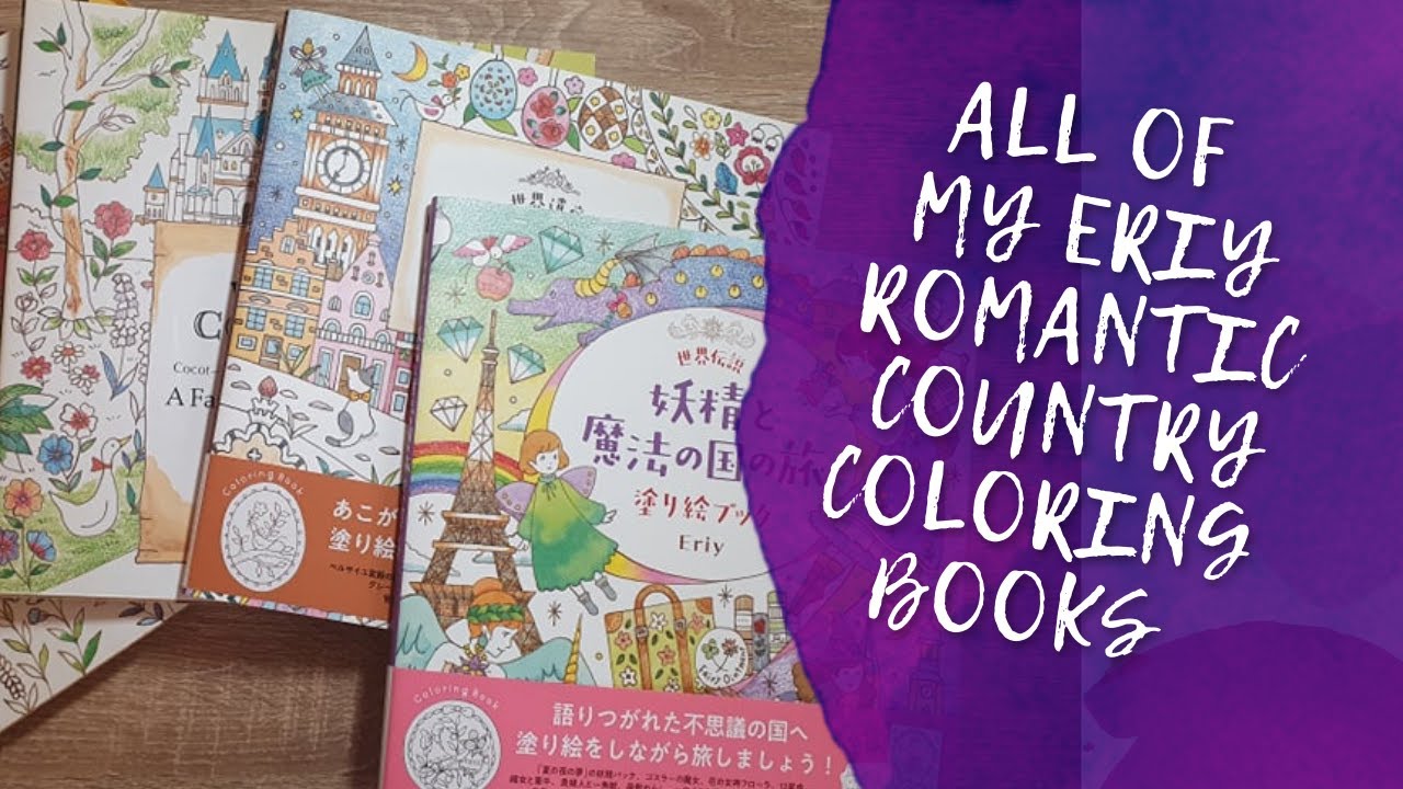 All of my Eriy Romantic Country Coloring Books Flipthrough and Colored Pages 🌻😍