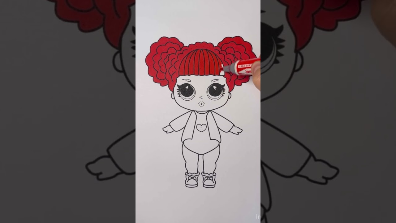 💃🏾 Beautiful Lol Doll coloring 🌟#loldollsurprise #coloring #glitter