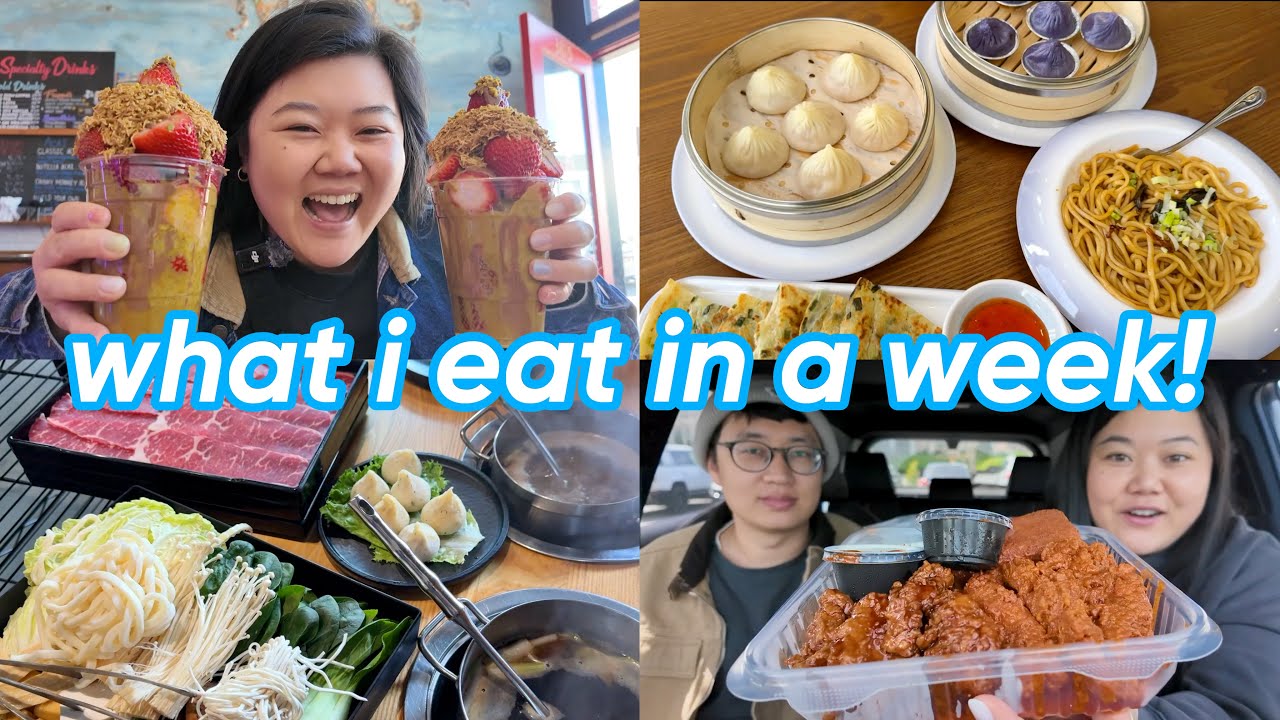 what i eat in a week in the bay area 😋🏡 (new restaurants 🥟, dubai choco strawberries 🍓💚 + more)
