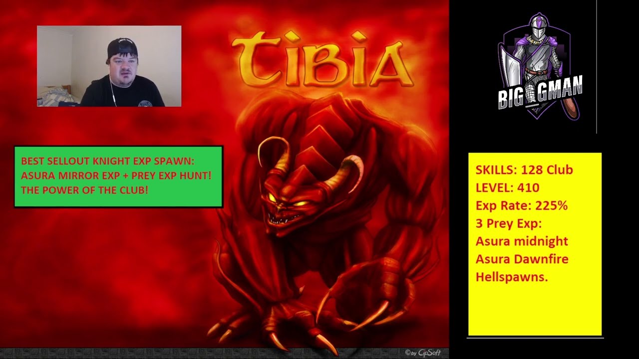 TIBIA WHERE TO HUNT VIDEO 300+ (BEST PLACE TO SELLOUT EXP SOLO EK ON TIBIA)