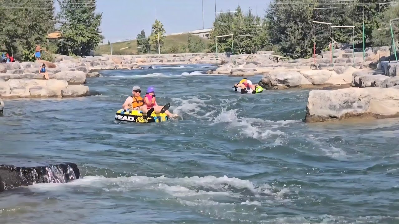 Calgary Bow River Tubing thru Harvie Passage Whitewater Park | @wethemuttons vid#762