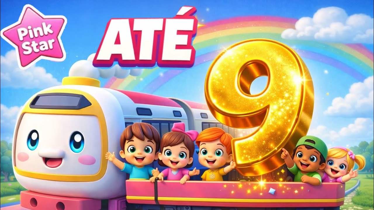 Aprenda a Contar até 9 🚂🎵 | Trem dos Números Dançantes | Música Infantil Pink Star
