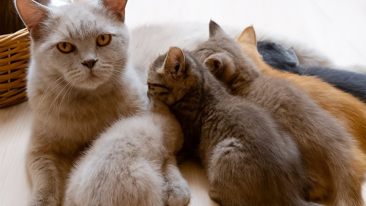 Hungry Kittens Just Won’t Stop… Poor Mama Cat 🍼🐾