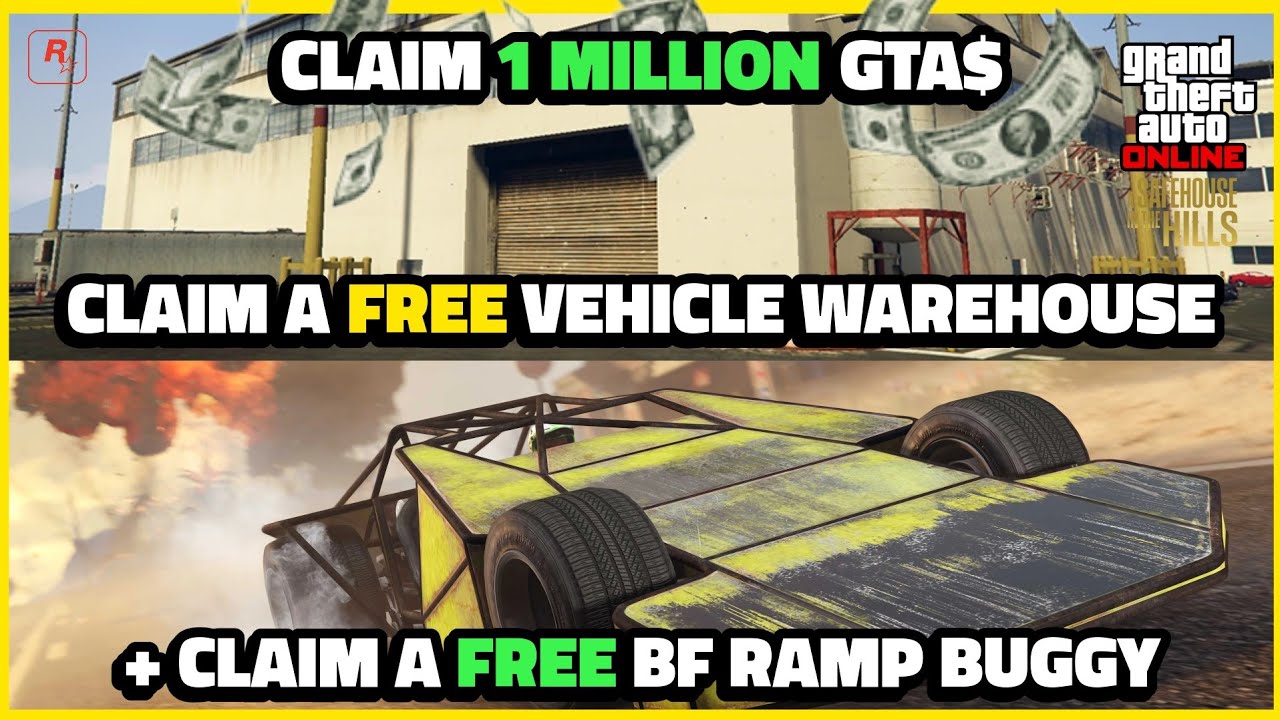 GTA: Online. • Получите 1 миллион GTA$ + бесплатный склад для автомобилей + бесплатный багги BF R...