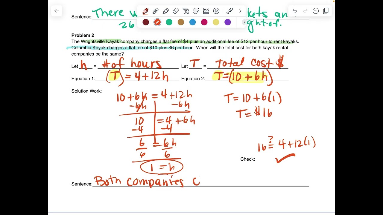 Solving Systems   Word Problem Examples