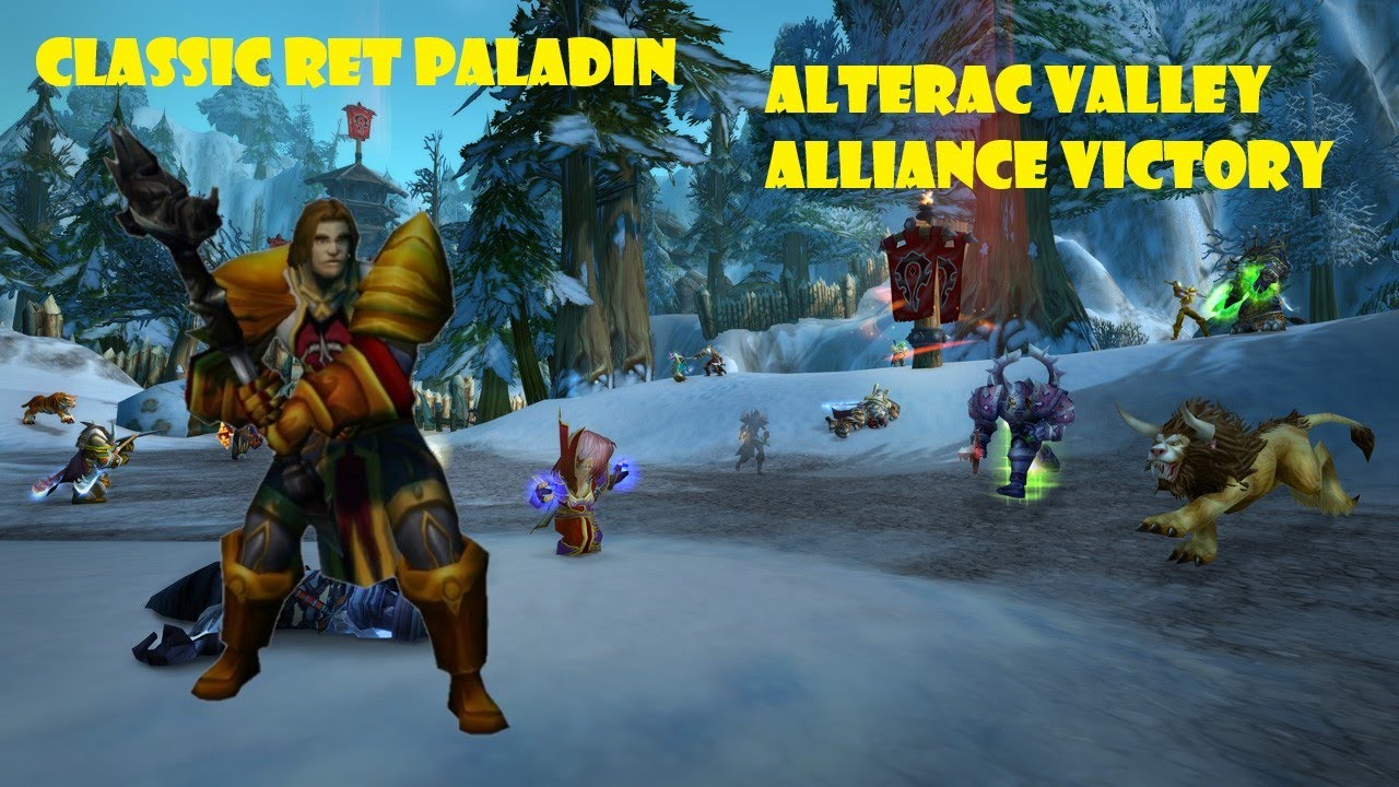 Classic Ret Paladin PVP BG - Alliance Alterac Valley Victory!